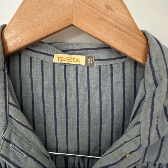 Matta Striped Midi Dress Blue size Small - Picture 7 of 10